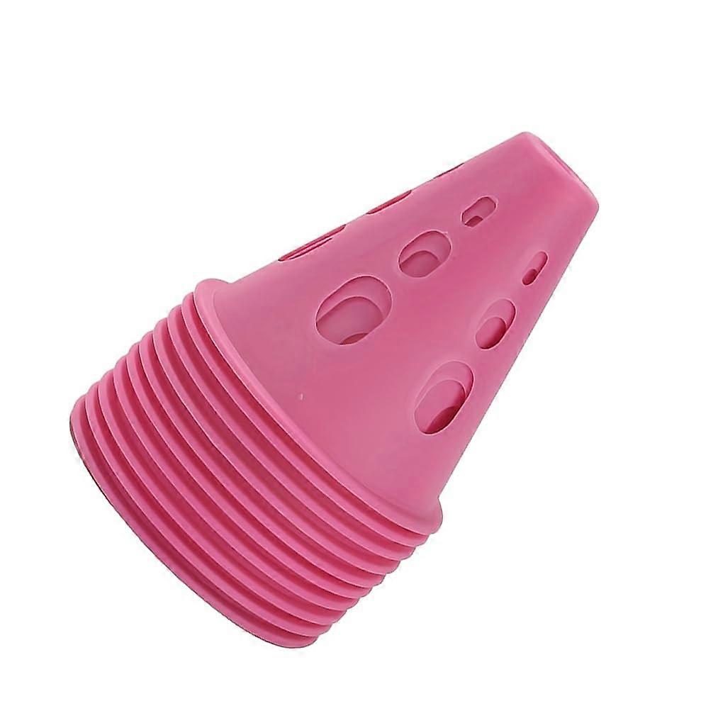 10pcs Multifunctional Traffic Control Soccer Training Cone With Brightcolored Marking Training Road Cone Plastic, pink