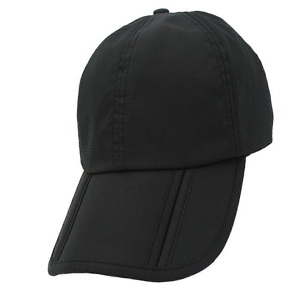 Fisherman Sun Hat Adjustable Folding Outdoor Folding Hat Black Quick-Drying Sun Block 1Pack