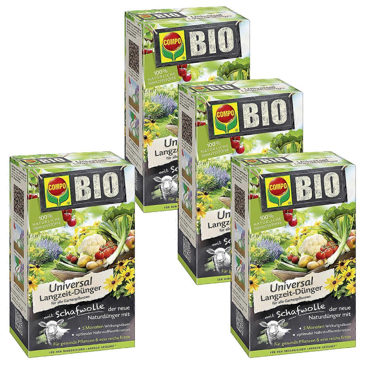 4 x COMPO BIO Universal slow-release fertilizer with sheep's wool, 2 kg