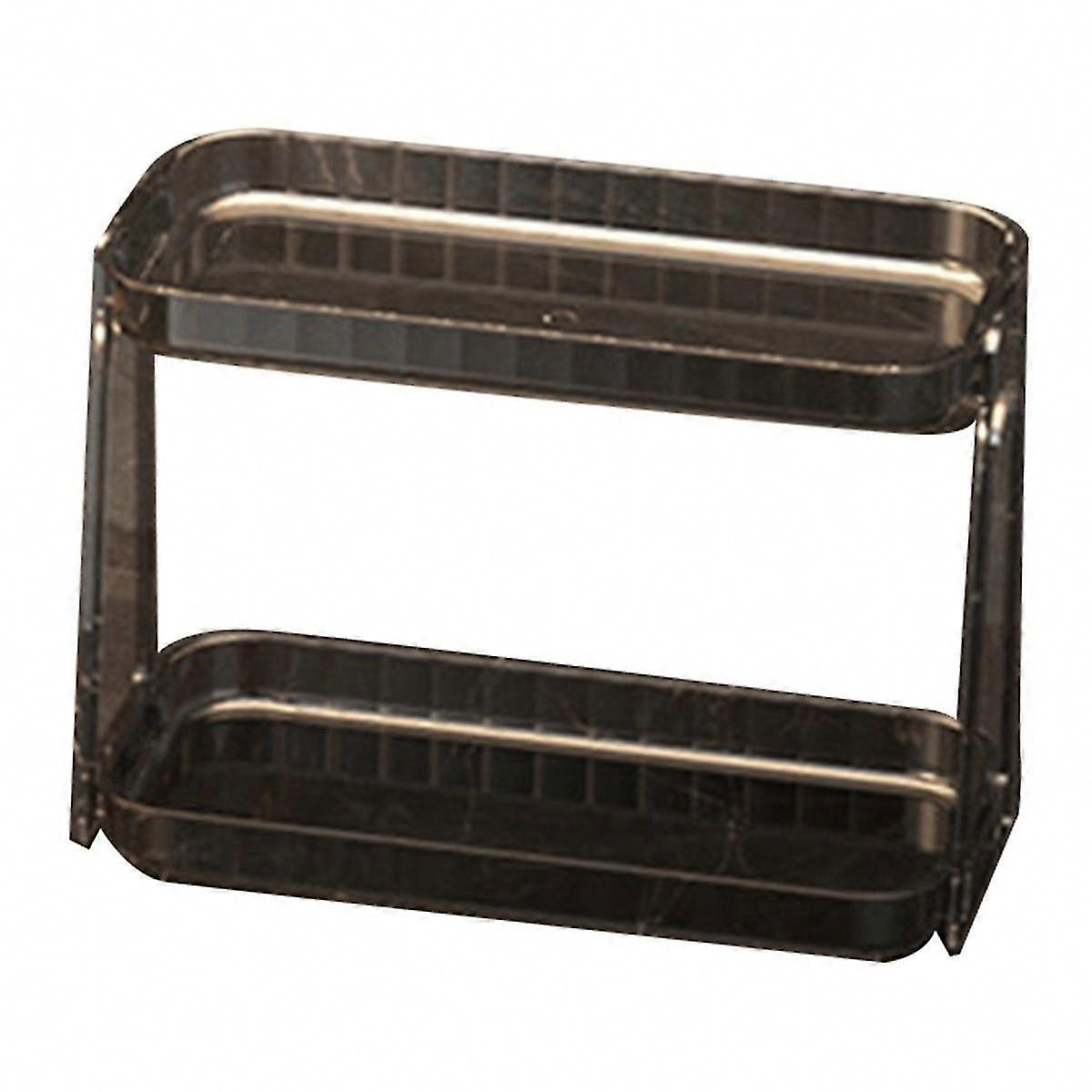 Transparent Double Layer Desktop Storage Rack for Bedroom, Bathroom, Kitchen & Cosmetics Organization