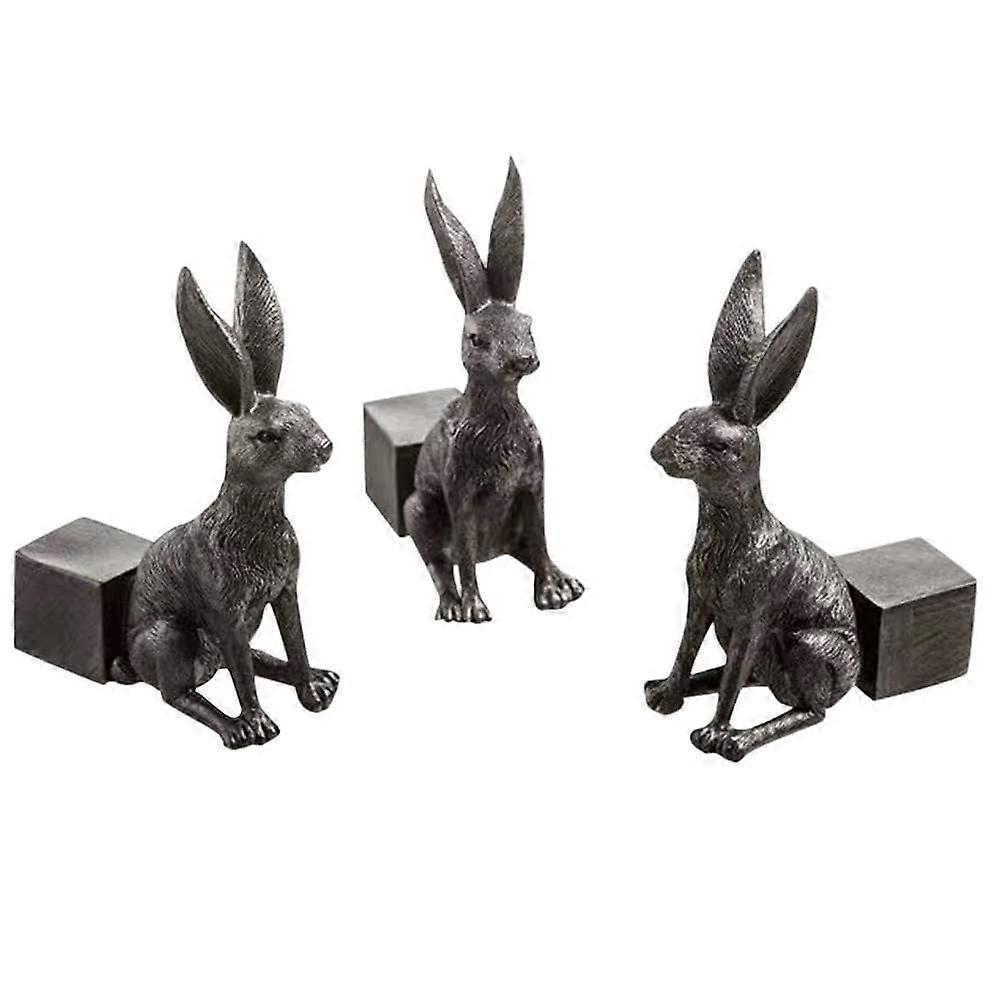 3Pcs/Set Mini Animal Resin Dog Rabbit Tortoise Shaped Decorative Plant Risers
