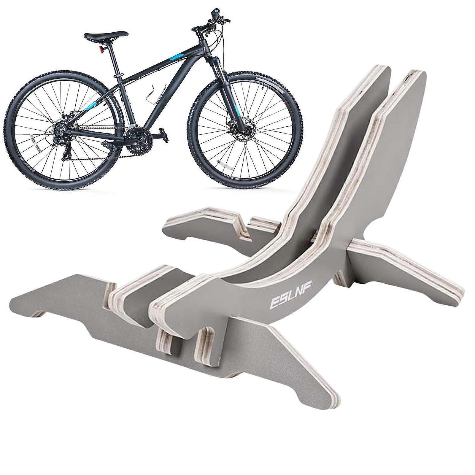 Bicycle Floor Parking Rack Stand - Sturdy Wooden Floor Mount Bike Rack For Mountain Bikes - Indoor Garage Storage