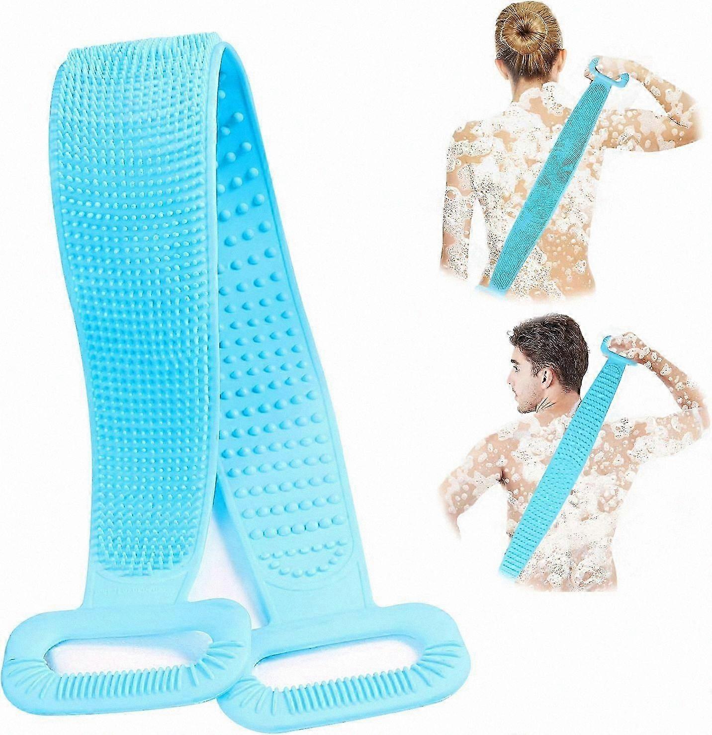 Silicone Back Scrub Belt with Extra Length for Body Exfoliation and Cleaning