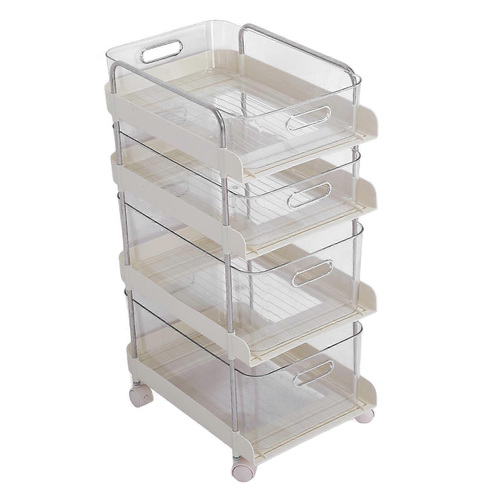 4-Layer Multifunctional Storage Shelf with Wheels for Home Use