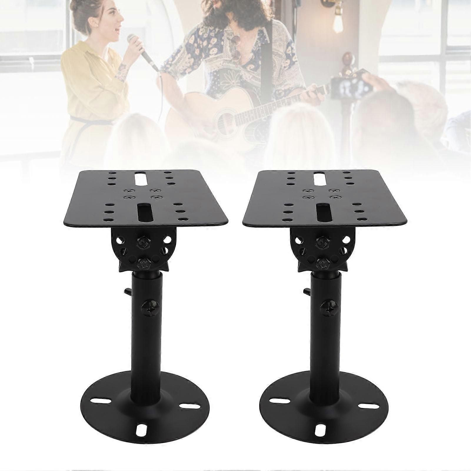 1 Pair Thickened Iron Speaker Stands Wall Mount with Telescopic Rod, 88Lbs Load