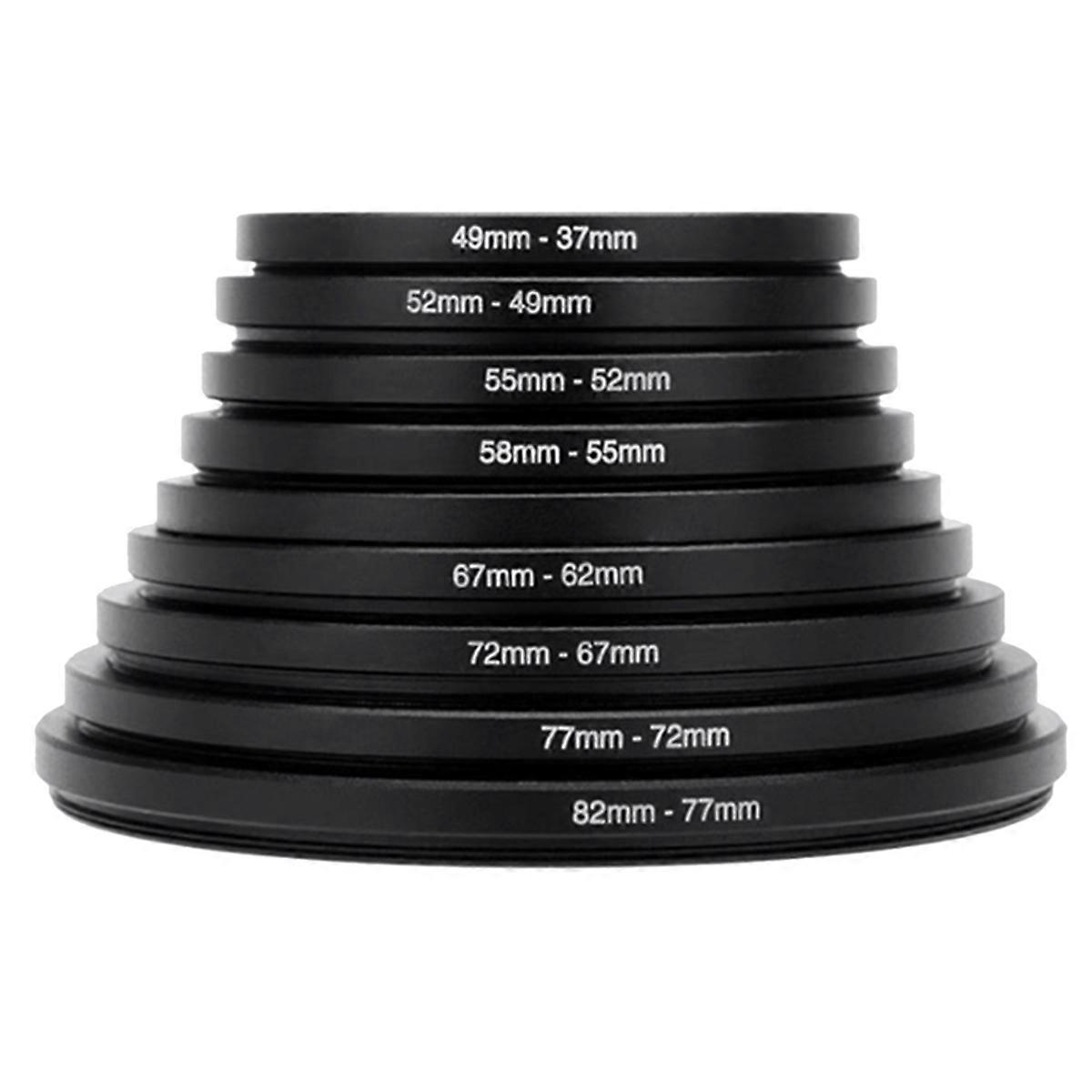 9Pieces Camera Lens Filter Down Ring Adapter Metal Filter Adapter
