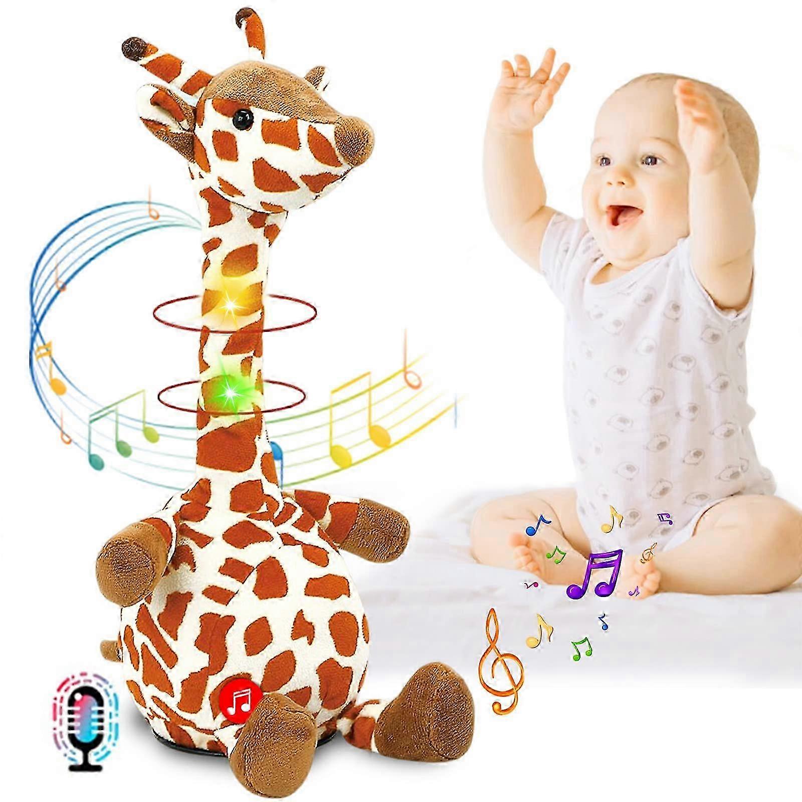 Talking Giraffe Plush Toy, Dancing Singinging Recording Baby Toy, Luminous Baby Interactive Plush Toy for 2 3 4+ Years Children