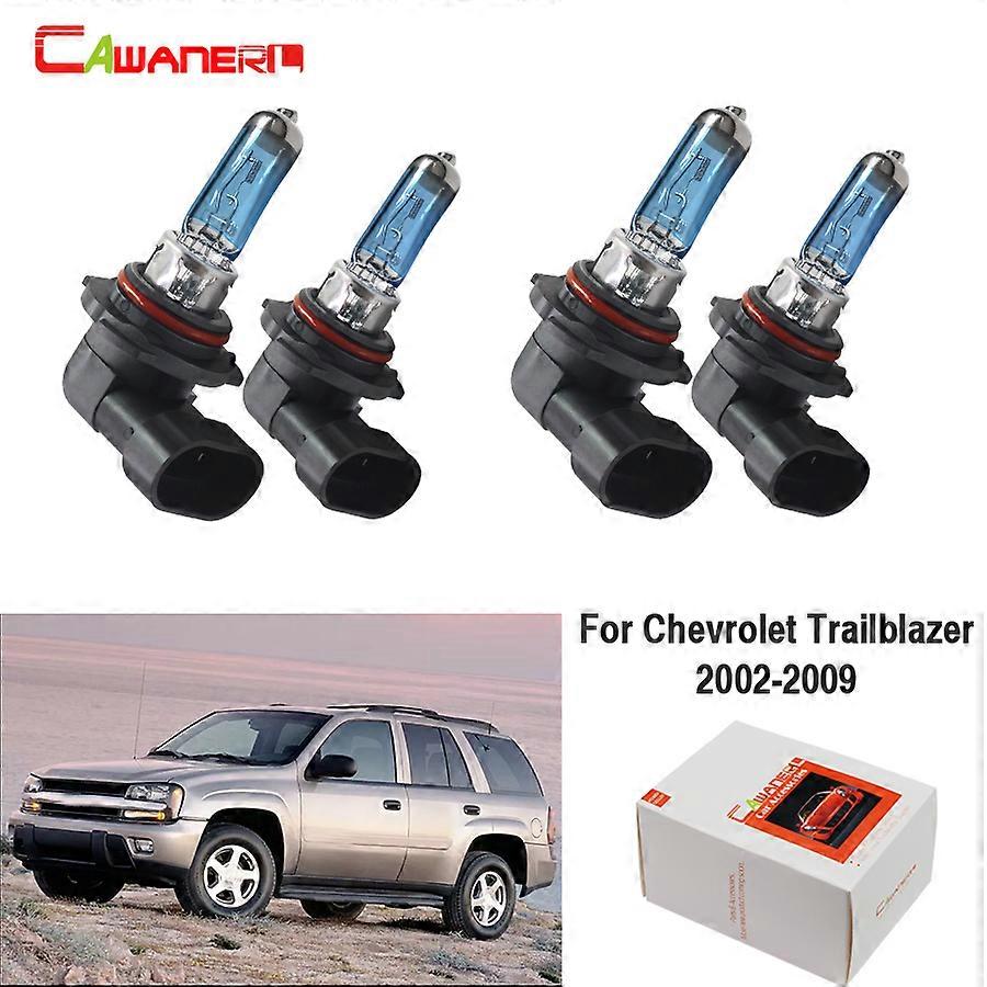 Applicable Cawanerl For Chevrolet Trailblazer 4-Door 2002-2009 100W Car Light Halogen Lamp Headlight High Low Beam 4300K High Power 2 Pair