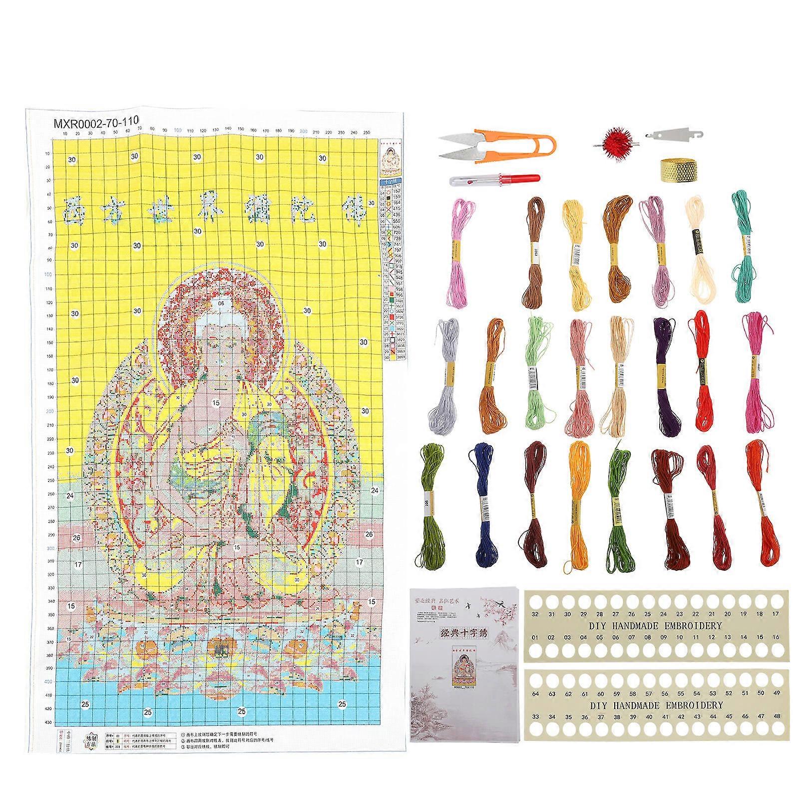 Cross Stitch Embroidery Decoration Kit for DIY Use 1Set Assorted Color