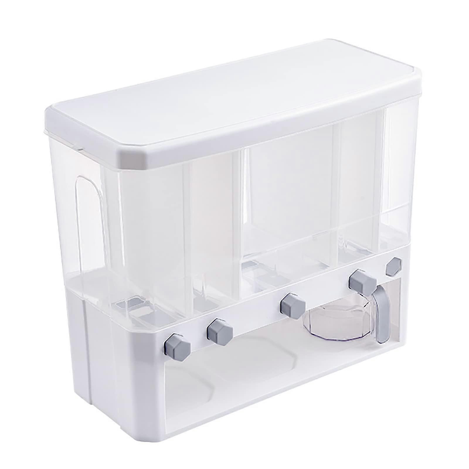 5 in 1 Wall Mounted Cereal Dispenser, Dry Food Storage Container for Grains and Snacks, Adjustable Portion Control