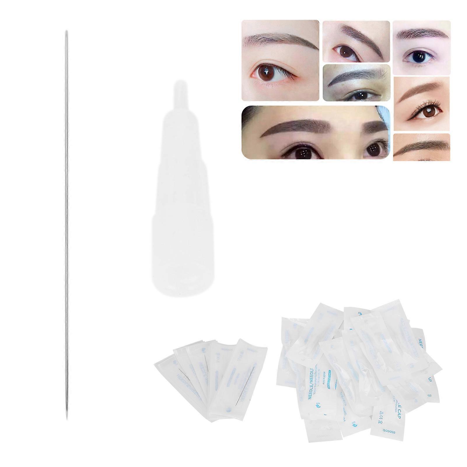 20pcs Microblading Needle Set 1R+1RT Stainless Steel Caps