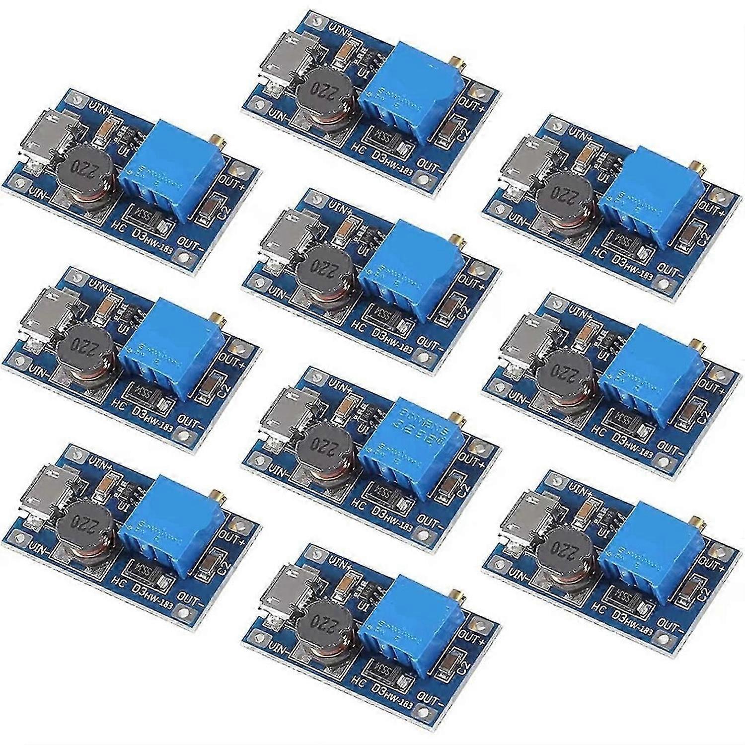 10pcs MT3608 Adjustable Step Up Module Voltage Regulator Micro-USB