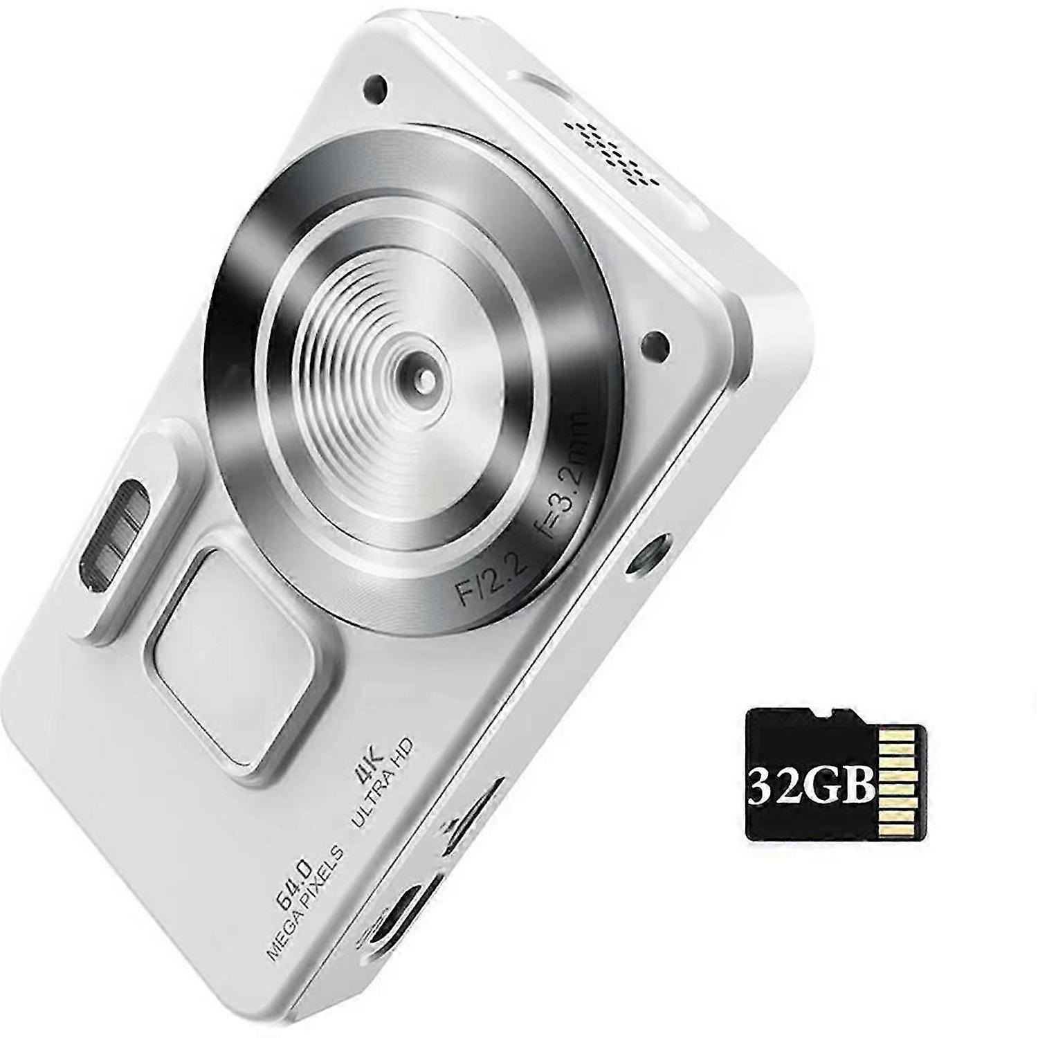 Digital Camera Autofocus 4K 20MP with 32GB Card 18X Zoom Anti-Shake Compact Video Camera for Student