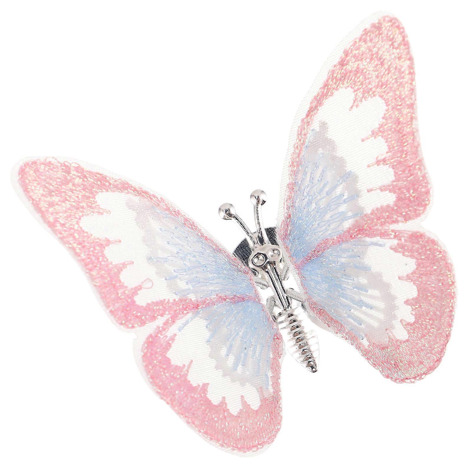 Car Embroidery Butterfly Decor Cloth Material Butterfly Car Ornament Center Console Ornament Decorative Element For Car Owners 1Pcs