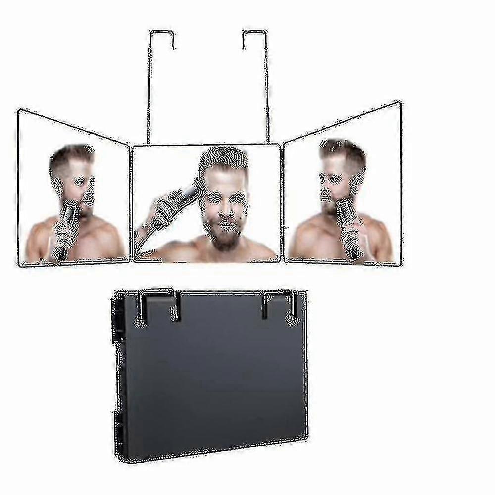 Retractable Hanging Vanity Mirror with Three-Sided Folding Design for Versatile Use
