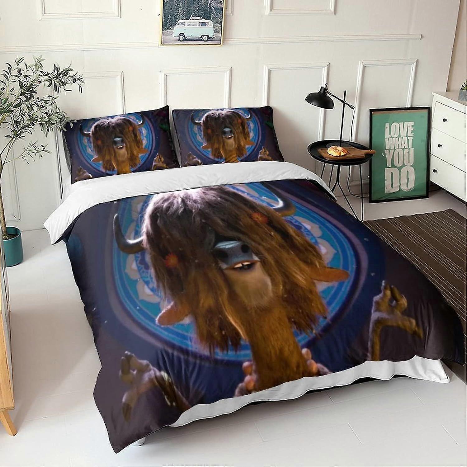 PIN996 Zootopia 3 Pieces Bedding Set 3D Printed Duvet Cover Set Soft Microfiber Quilt Cover with Pillowcases, Comforter with Zipper Closure for Teens