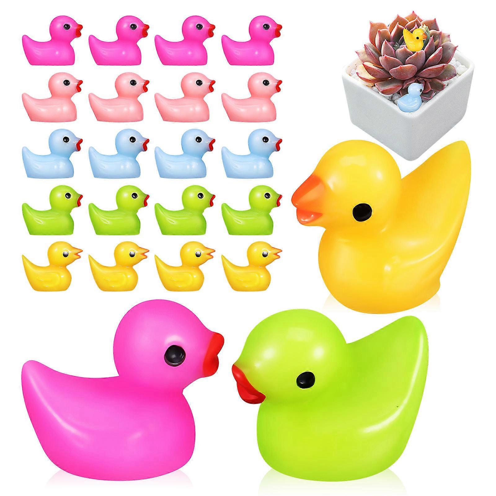 Miniature Duck Figurines Resin for Decoration 25Pcs Assorted