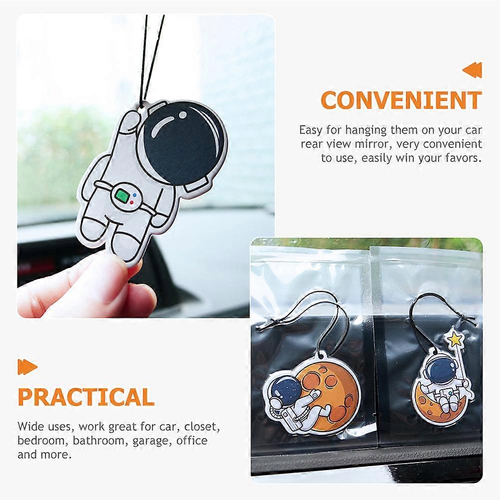 Air Freshener Car Astronauts Pendant Rearview Mirror Hanging Car Accessories Paper Material for Odor Removal 12Pcs