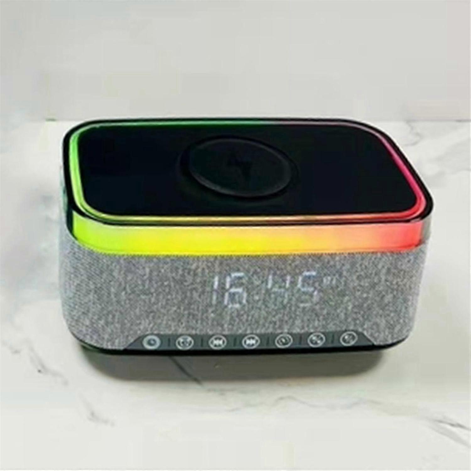 Bluetooth Speaker with Charging LED and Alarm Clock- black