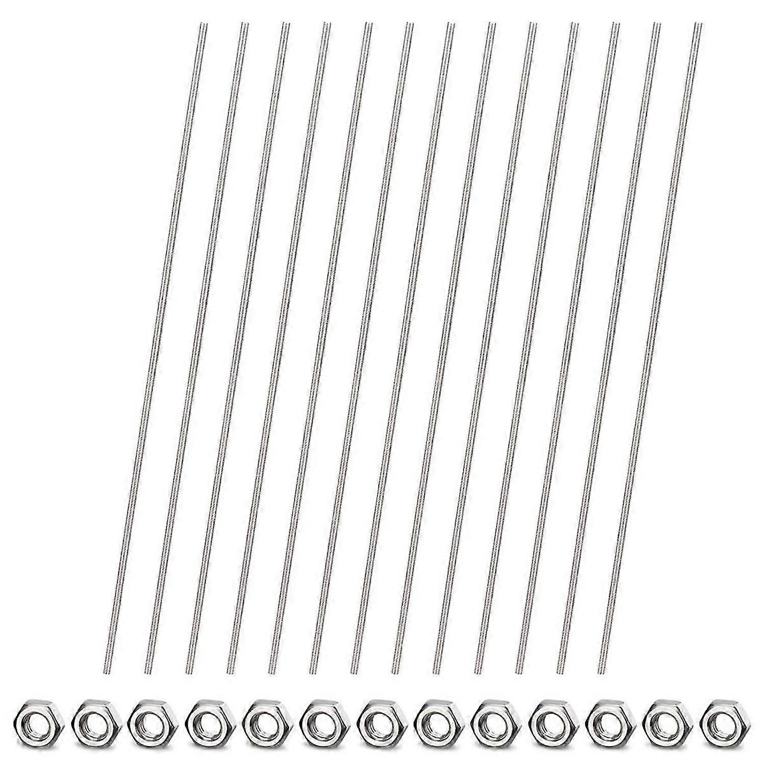 8/32Inch Threaded Rods and Hex Nuts,M4 12Inch Fully Rod Threaded