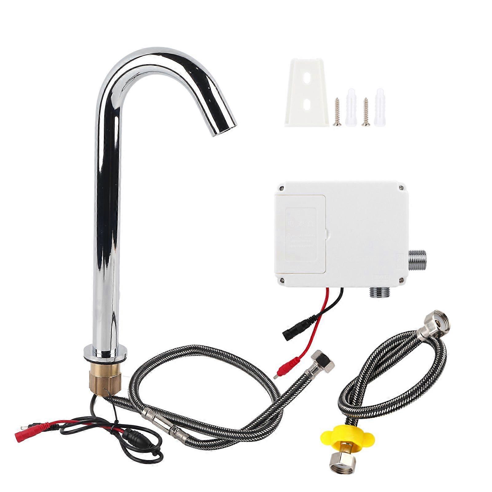 G1/2in Thread Automatic Induction Sensor Water Faucet Infrared Single Cold Tap with Control Box(Type haute hauteur pour bassin au Dessus du comptoir a