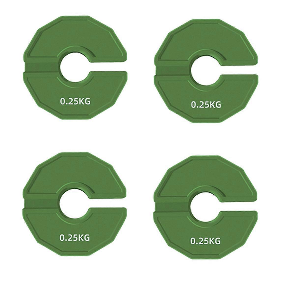 4 Pcs Gym Micro-Type Plates Dumbbell Fractional Weight Plate Rubber Add-on Weights for Strength Training, 0.25kg Green