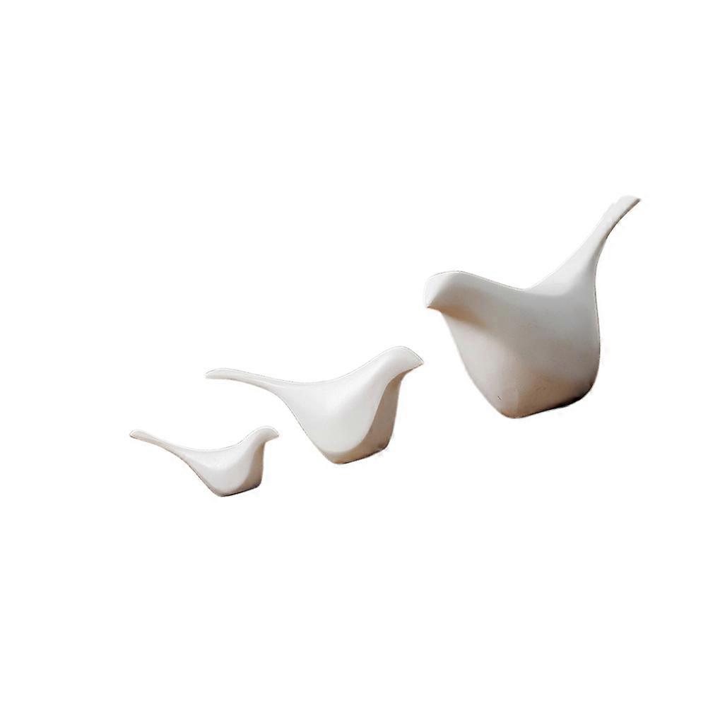 Bird Ornament Simple Resin Bird Desktop Decoration for 9Pcs White Figures