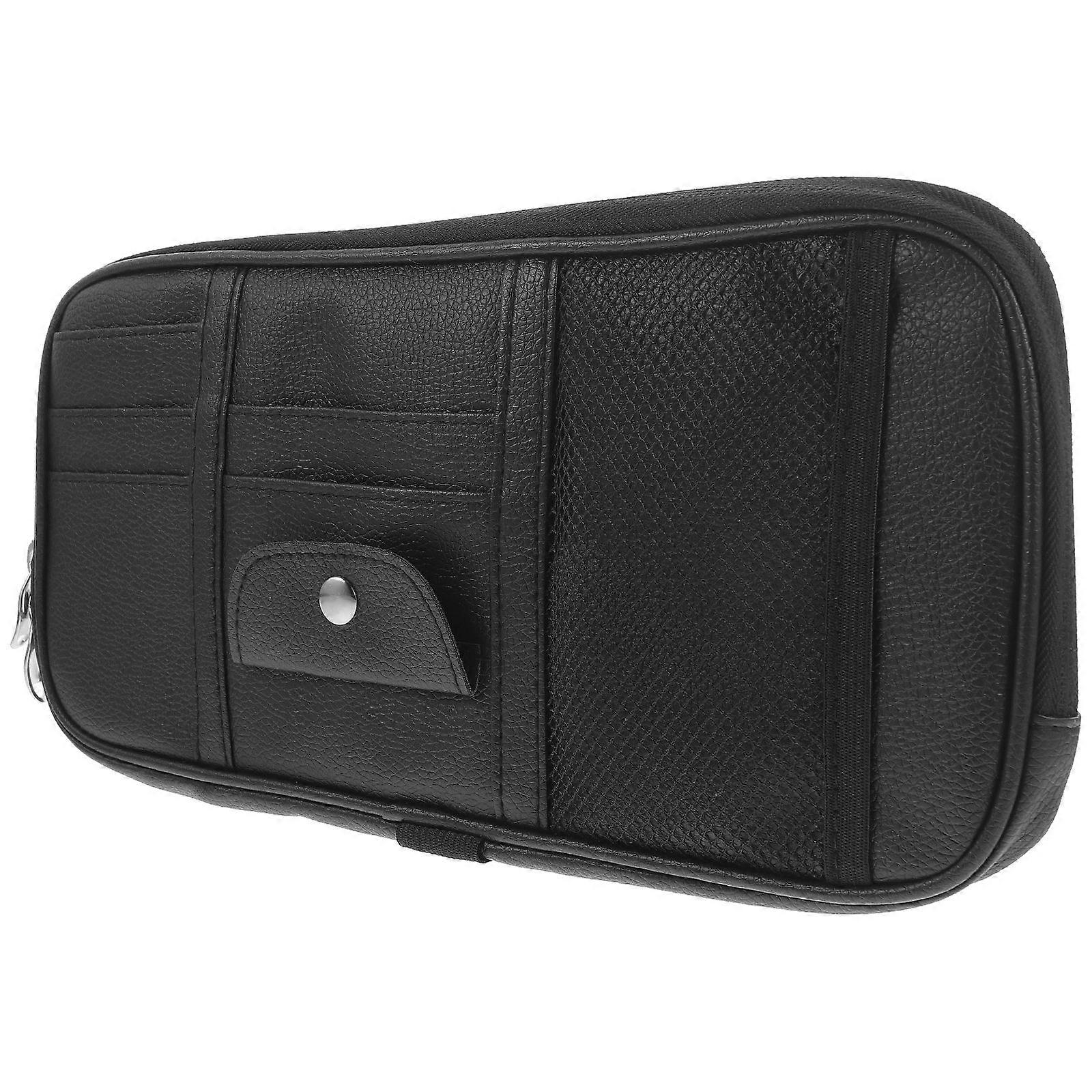 Visor Storage Pouch for Storage Use 2Pcs Black Plastic Organizer