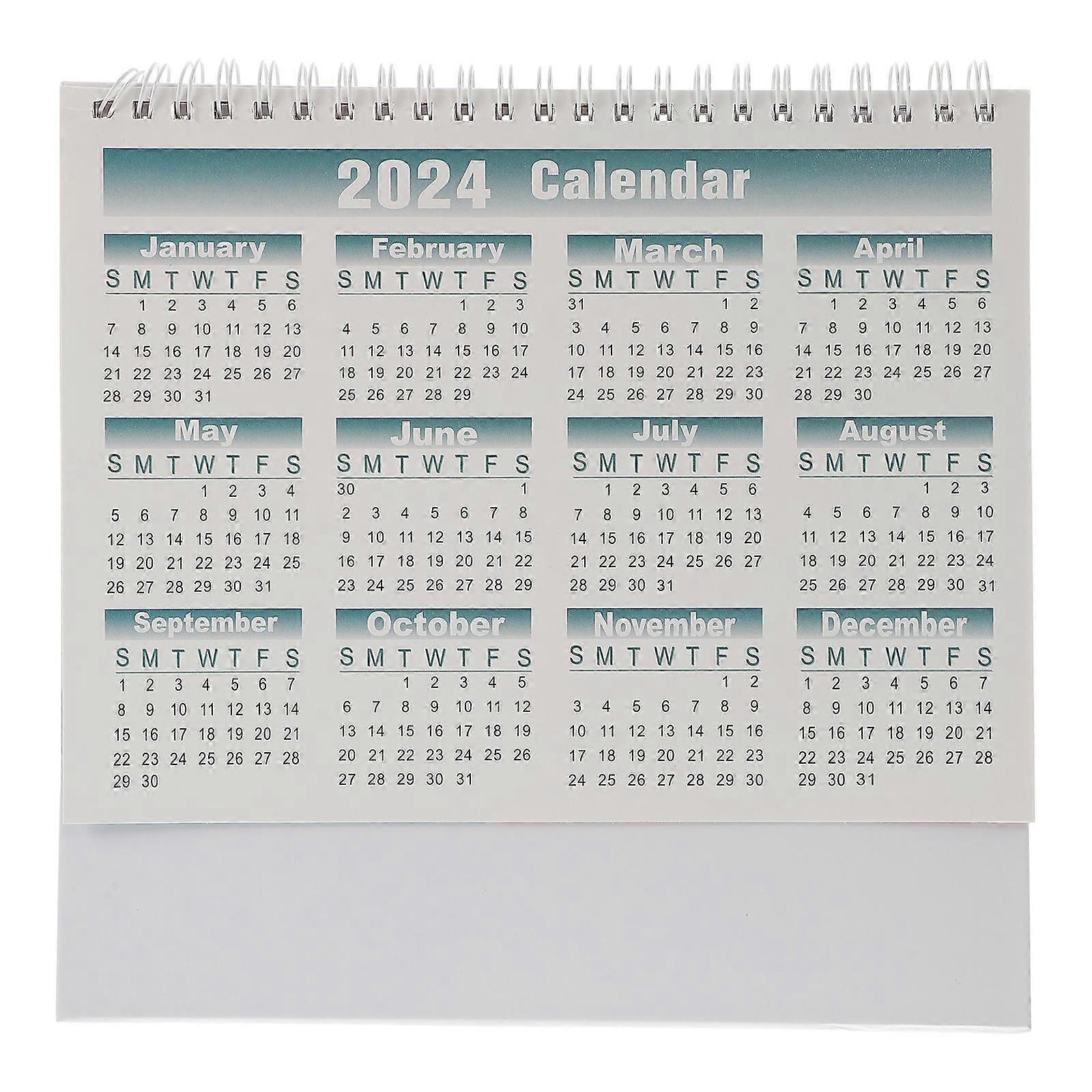 Desk Calendar 2024 Paper Desktop Calendar for Office Use 2Pcs Set
