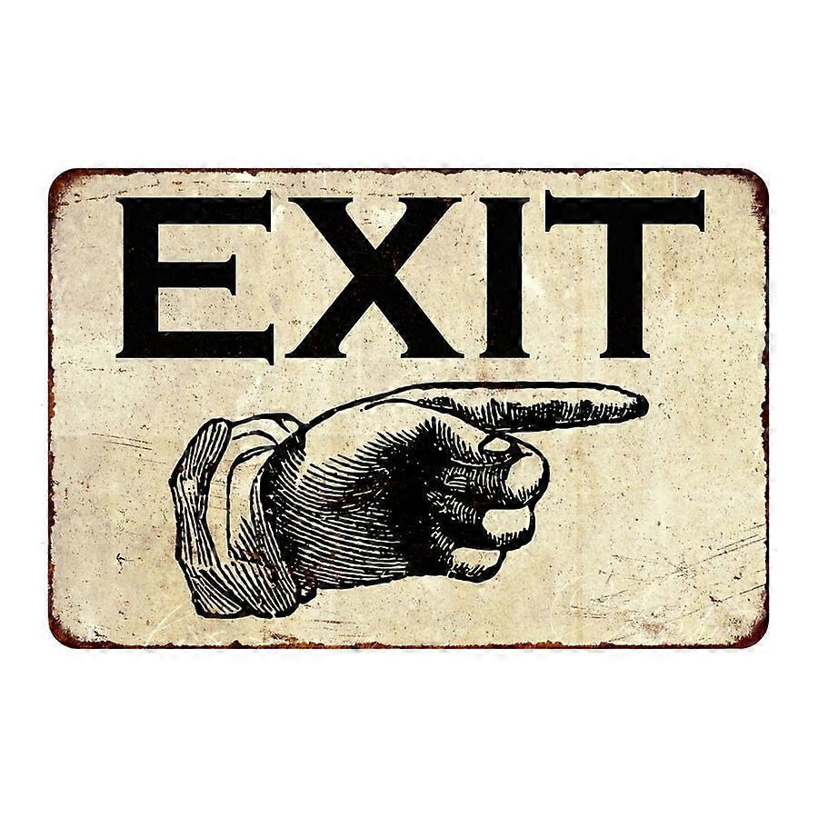 Sinal de Reprodução Vintage Retro Exit Right em Metal Alumínio Tamanho: 8 x 12 polegadas