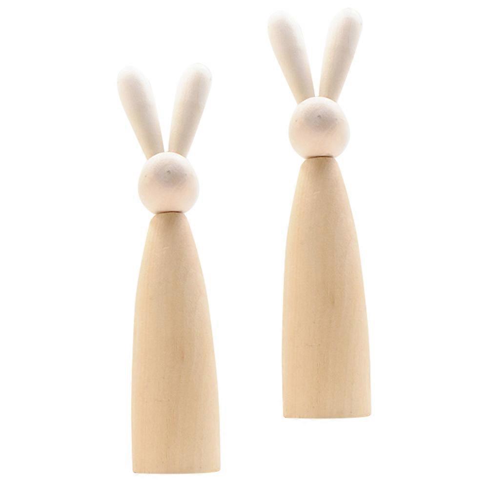 Wooden Rabbit Ornament for Decorating 10Pcs Unfinished Crafts