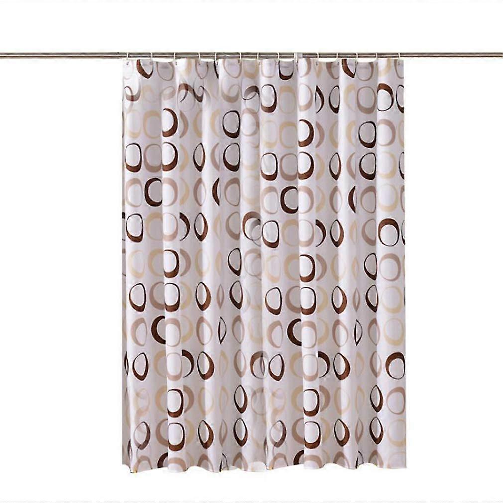Shower Curtain Liner Waterproof Polyester Mildew Resistant Fabric 39x78 Inch with Hooks - 3D Big Circle Design
