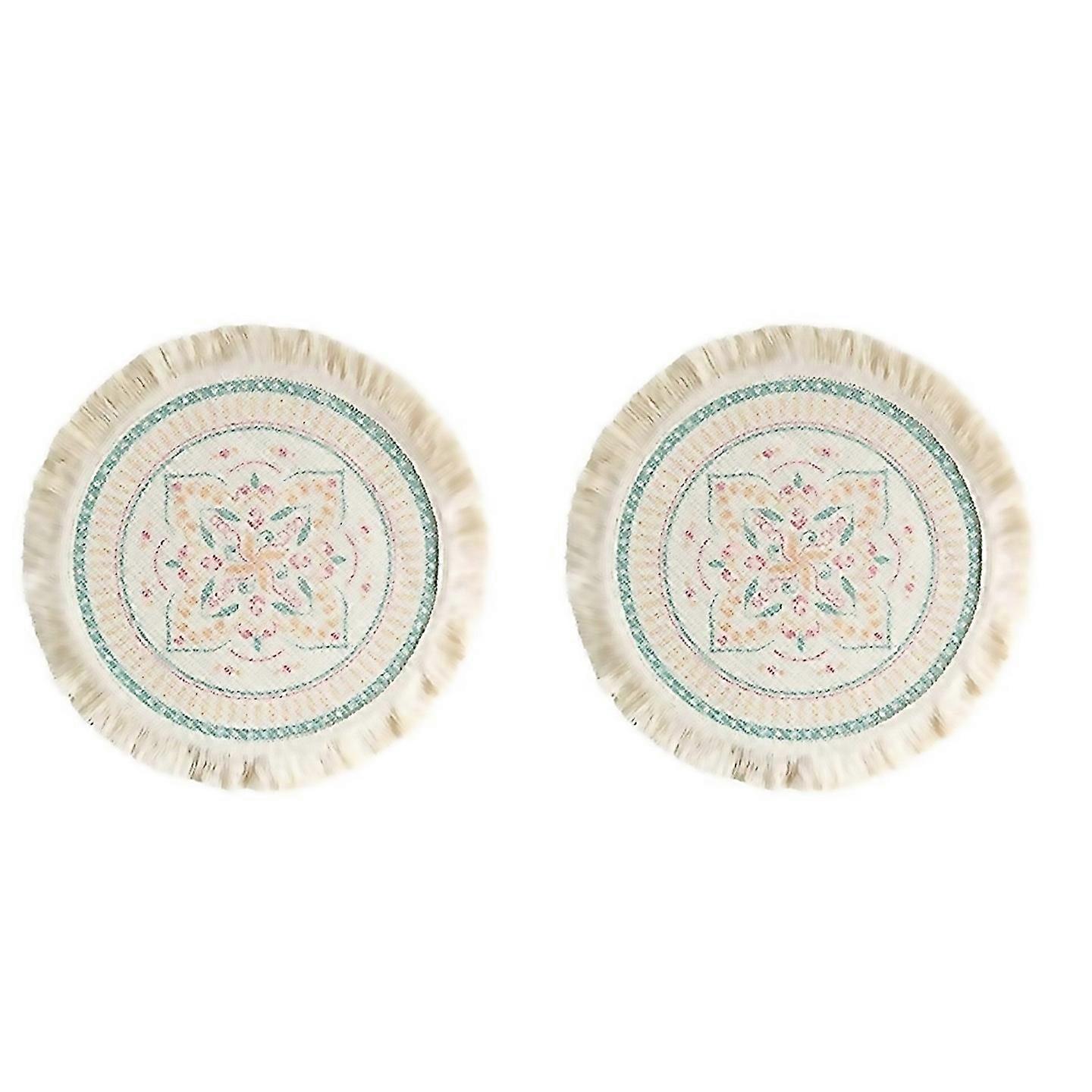 For 2pcs Printed Place Mat For Home Insulation Round Dinner Table