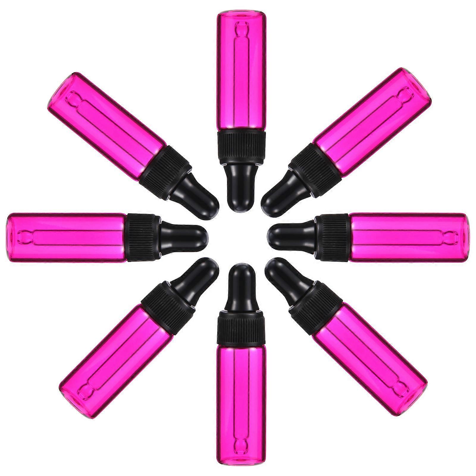 Glass Essential Oil Bottles 30Pcs Travel Size Containers For Toiletries Featuring Tight Sealing Pink Round Top Design