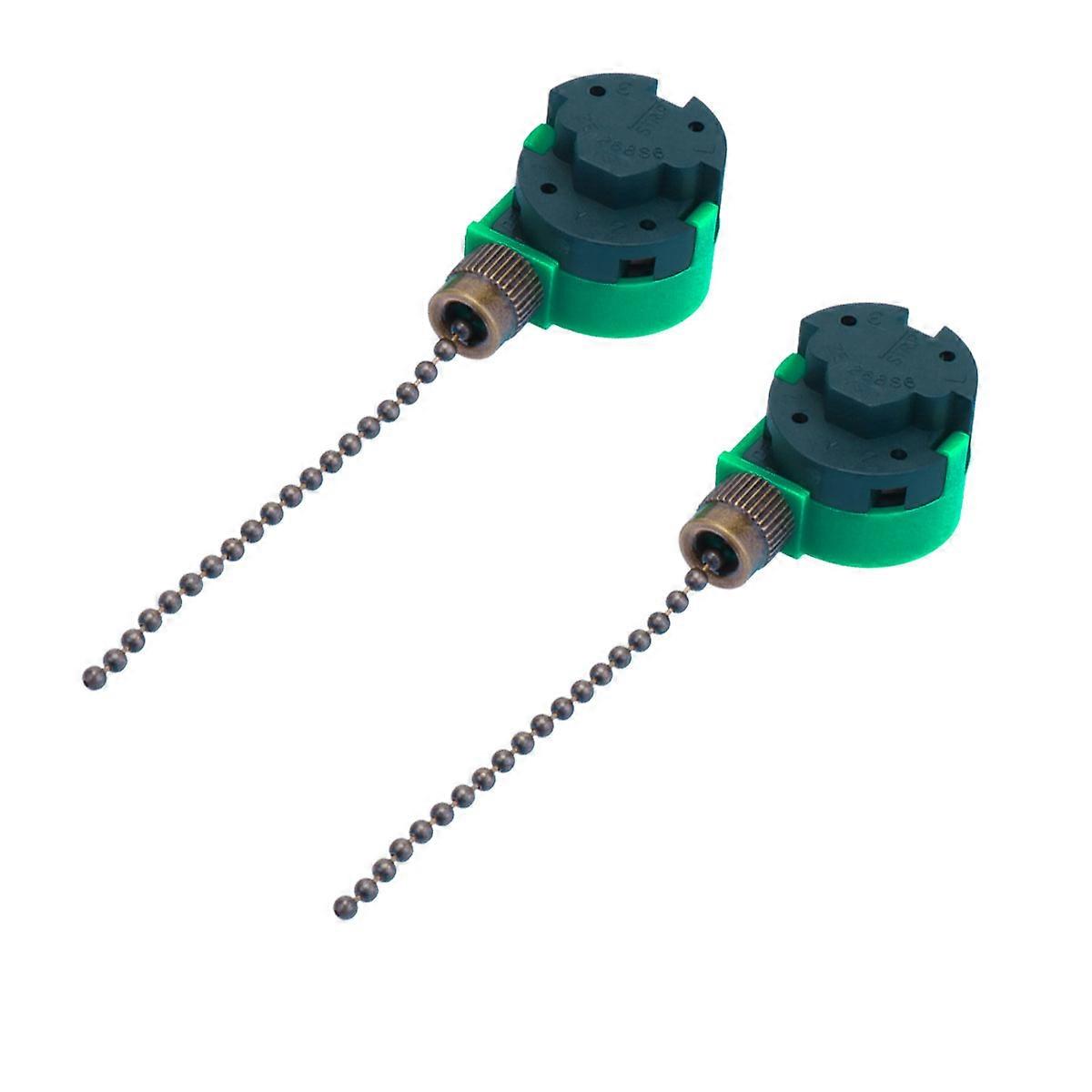 Ceiling Fan Pull Chain 2Set Brown Plastic 3.6 x 2.3 x 2.7cm Adjustable Switch Retro Style