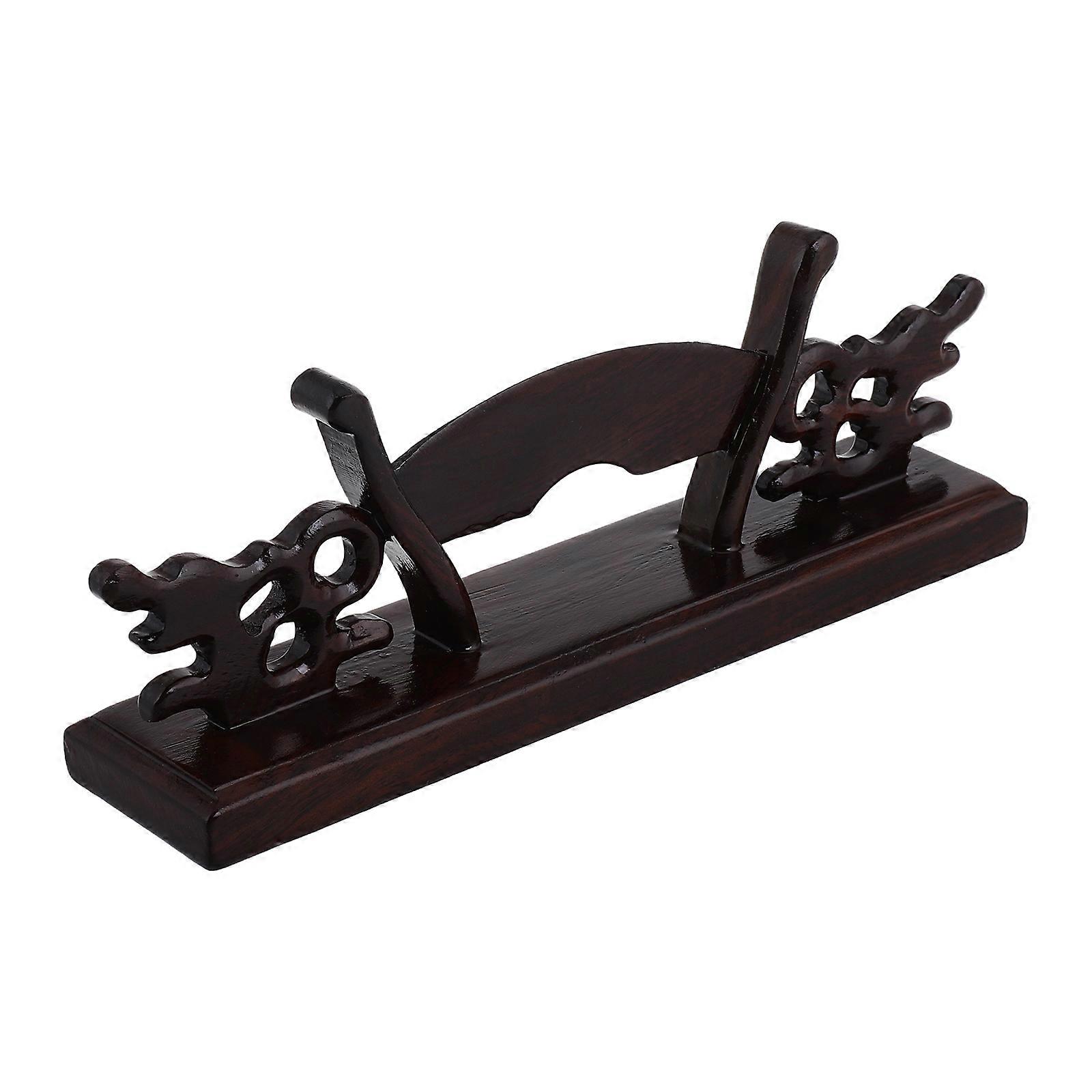 Rectangular Fan Holder With Wooden Base For Home Office Storage 5Pcs Stylish Display Solution