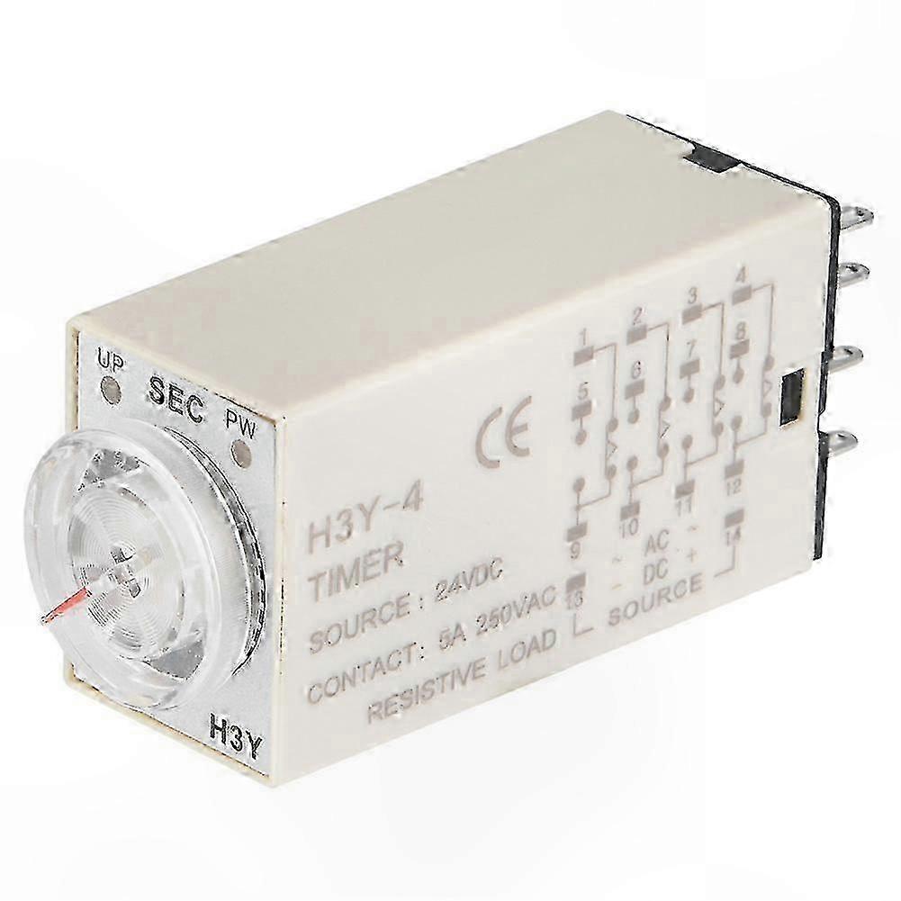 14-Pin 24VDC Delay Timer Switch with 30S Control for Time Relay Pointer Applications
