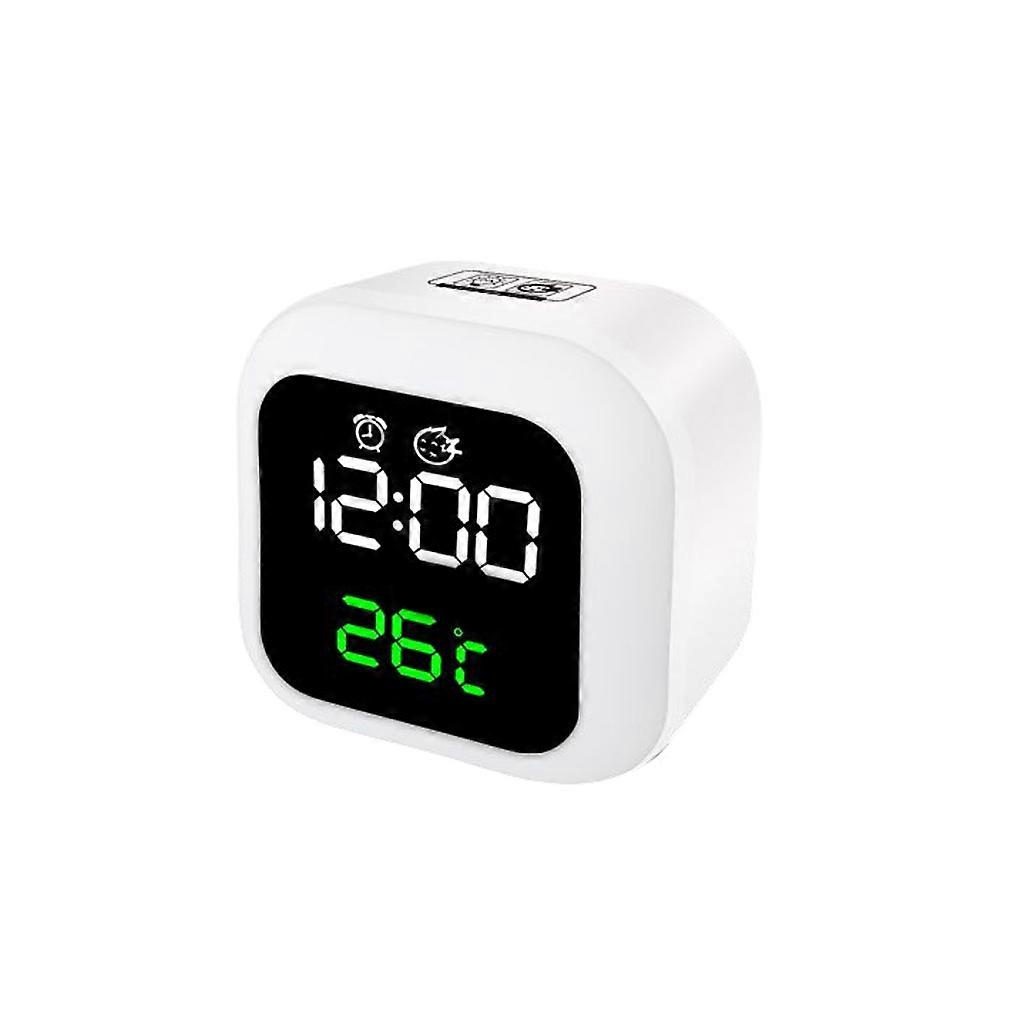 LED Digital Wall Clock Temperature Date Display Alarm Silent Voice Control