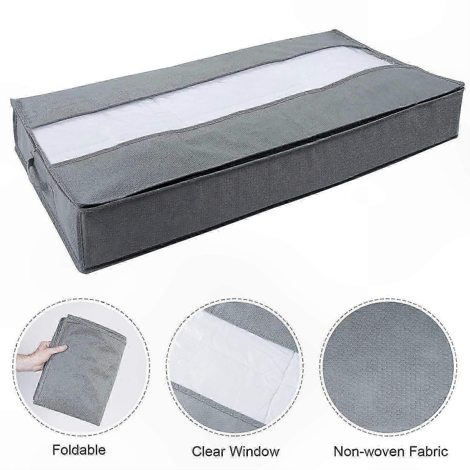 Under Bed Storage Container with PVC Window for Quilts and Blankets - 90L Capacity