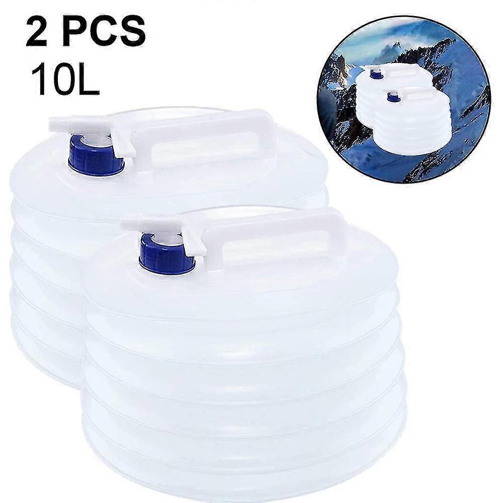 2 Pcs Collapsible Water Container, Premium Portable Water Storage,10l