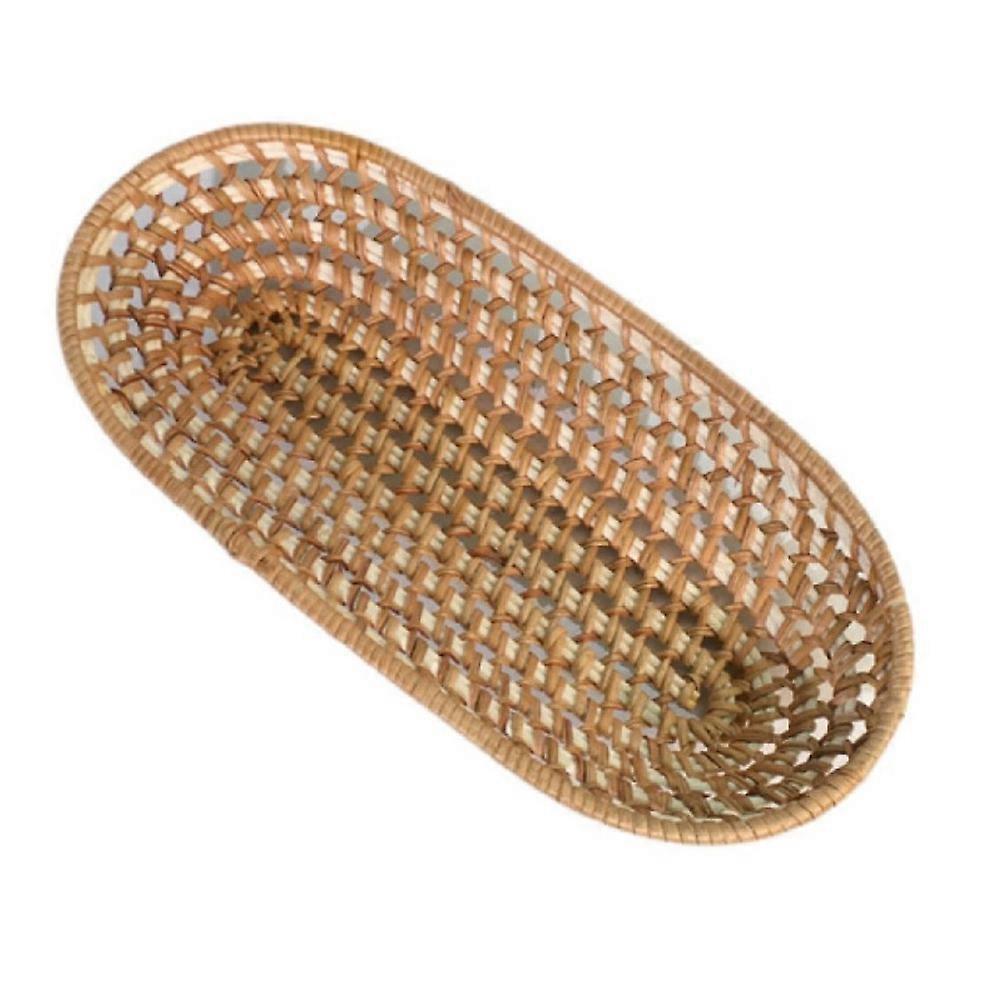 Tableware Storage Basket Practical Woven Basket for Storage 1Pcs Yellow