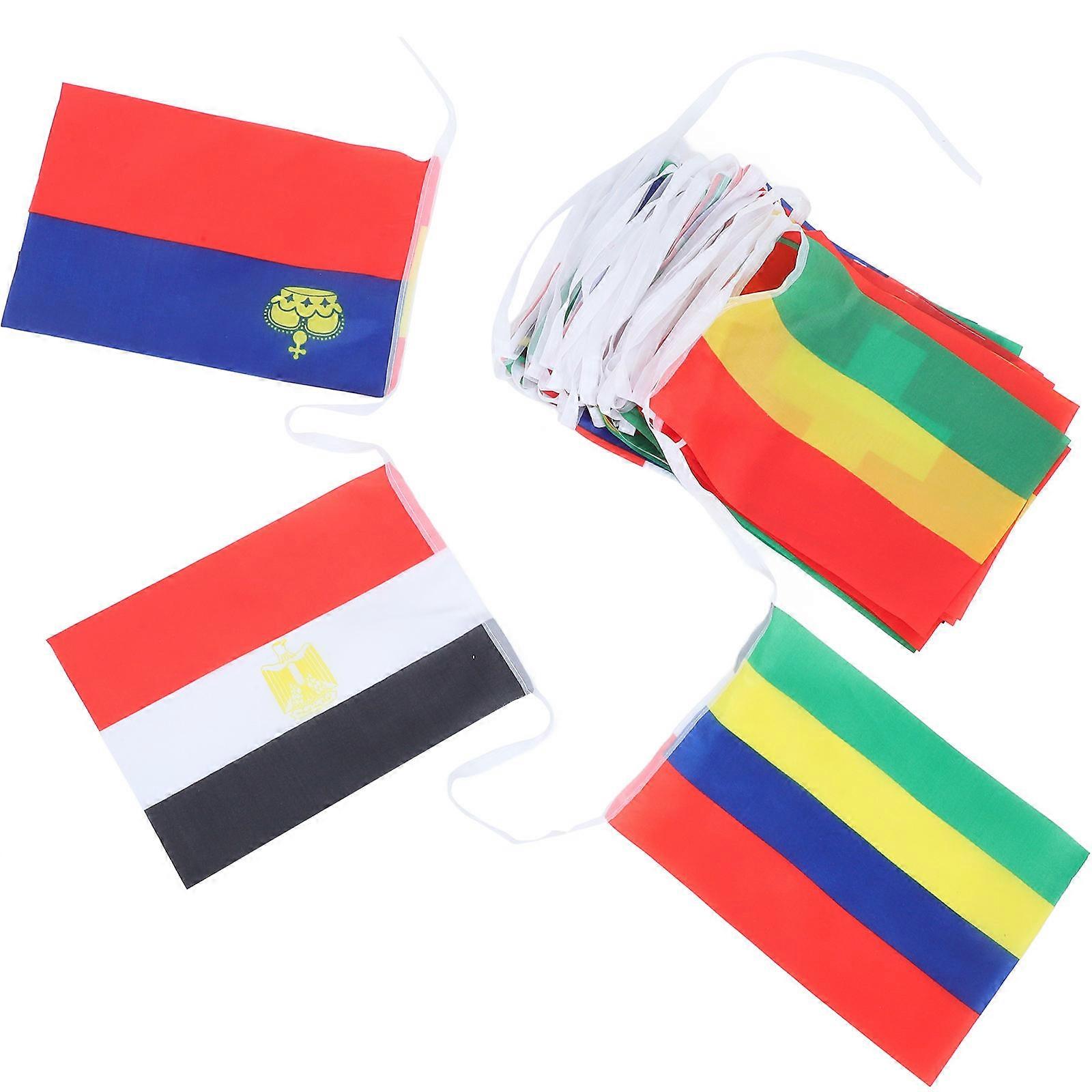 International World Flags Banner for Decoration 5Sets Polyester Garland