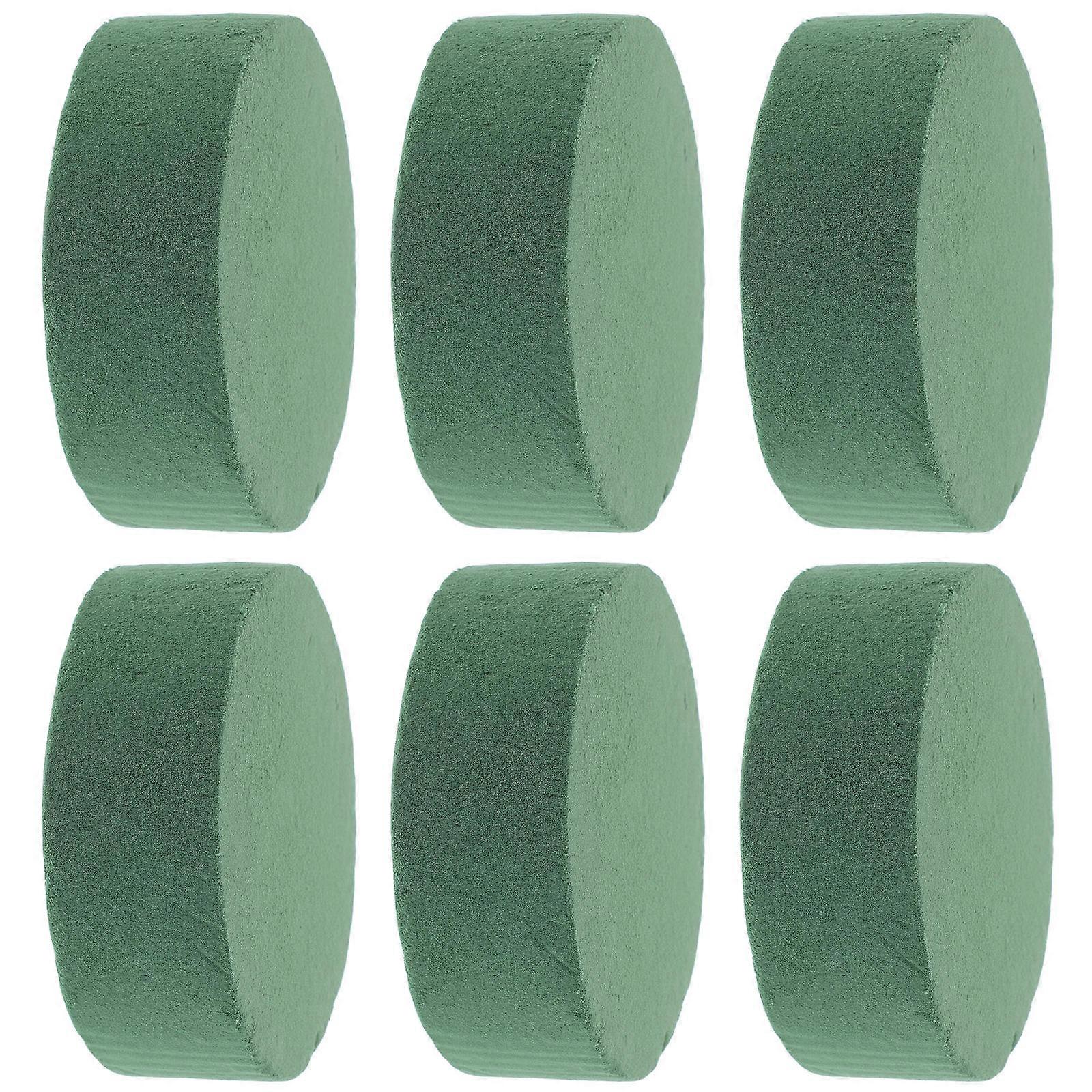 Round Floral Foam Blocks 6Pcs Green Foam For Flower Arrangements Suitable For Decorative Projects And Event Planners 4.5 Inch Hydration Maintenance