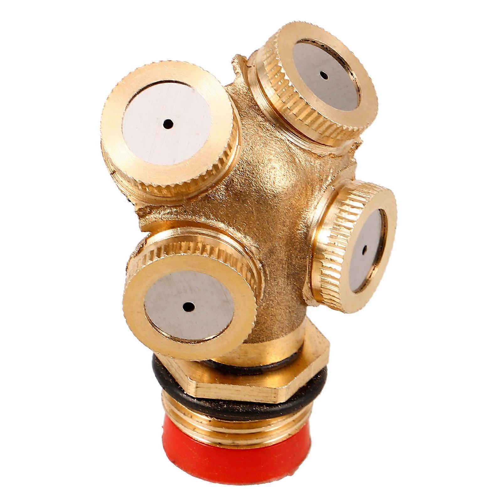 Misting Nozzle Copper Atomizing Spray Mister Nozzle Replacement 4Pcs for Gardening