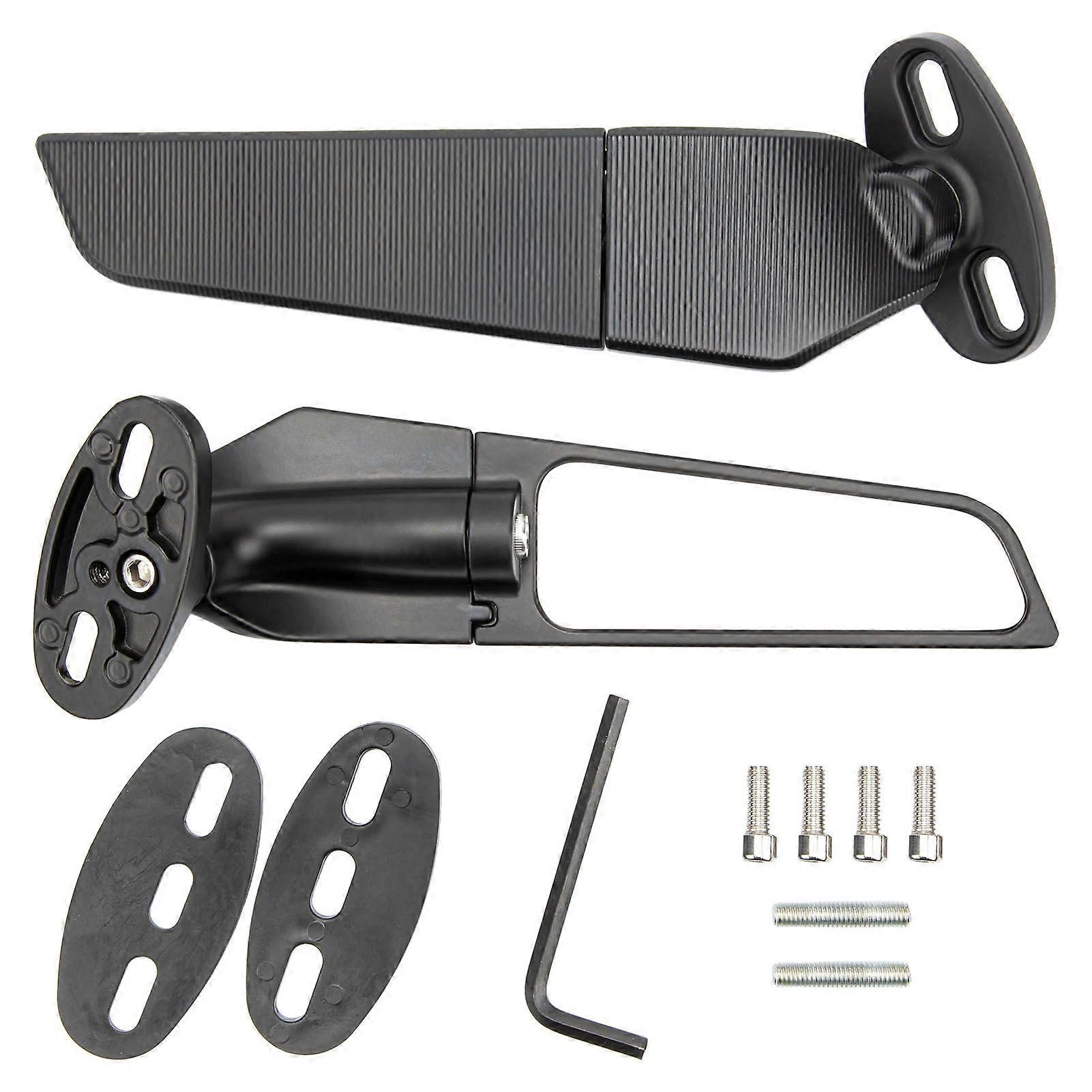 2pcs Motorcycle Rearview Mirror Adjustable Rotating Wind Wing Mirror Replacement for Ninja 250 300 H2 H4