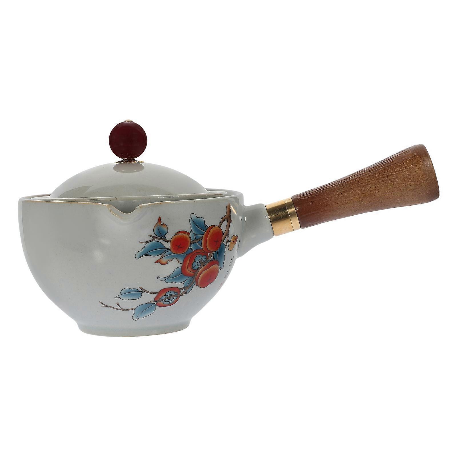 Handheld Teapot Ceramic Side Handle Design For Family Tea Pot With Infuser 1Pcs