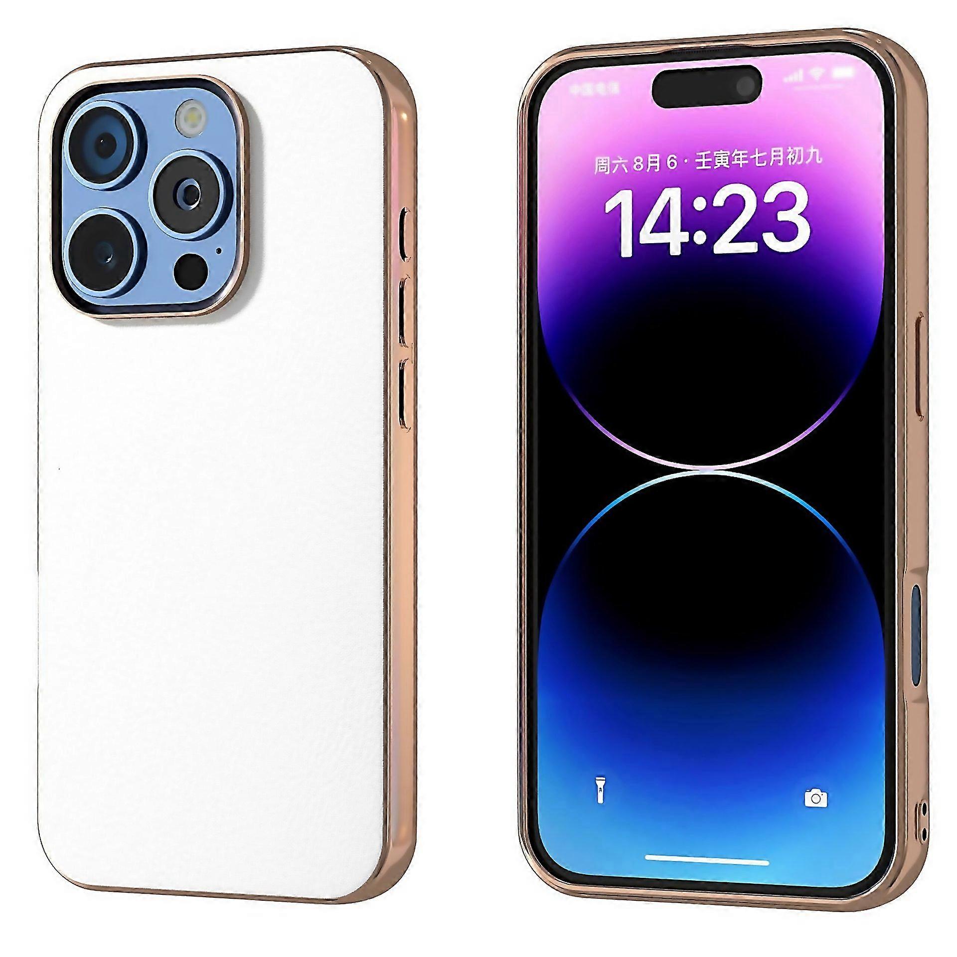 For Pu Leather Electroplating Frame Full Coverage Phone Easy To Clean And Maintain