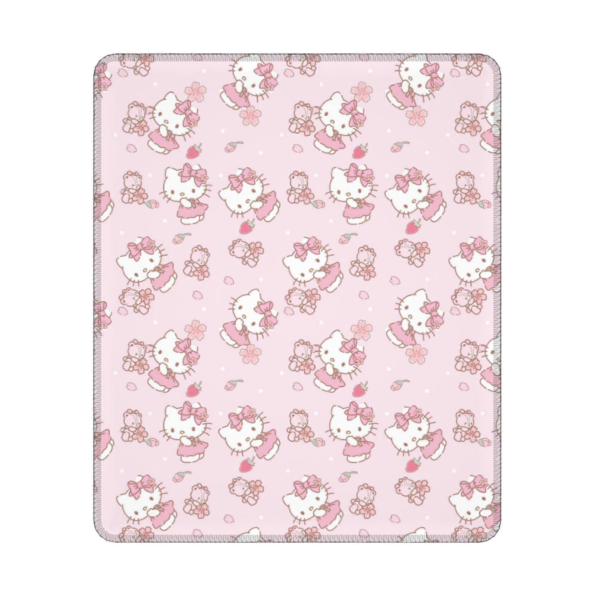 Hello Kitty Anti-slip Rubber Mouse Pad Square Waterproof Desk Pad Suitable for Desktop Decoration Desk Accessories 10x12in (Horizontal)