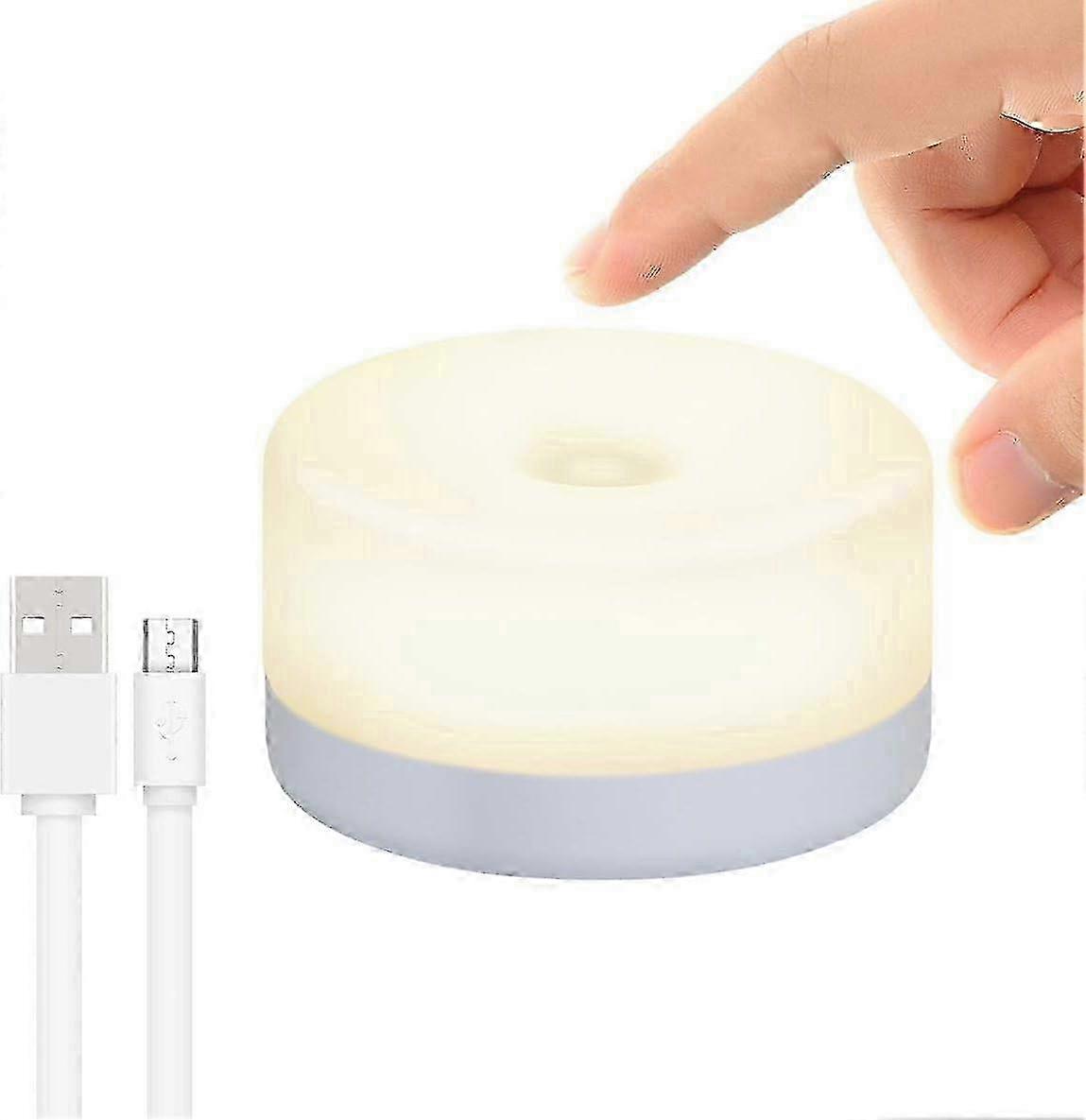 Smart Touch Control Baby Night Light, Long Life Nursery Lamp with Rechargeable Battery, Perfect for Bedside and Portable Lighting (Dimmable, Co miao7