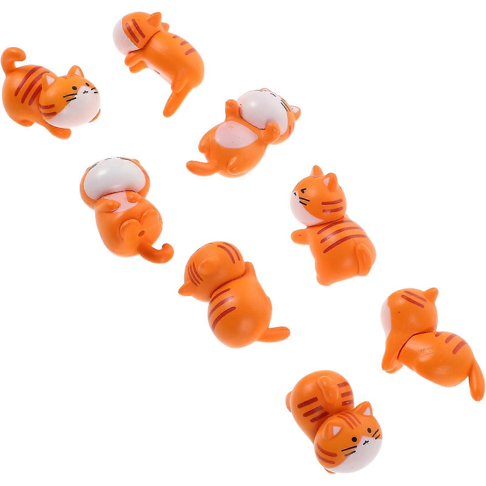 Resin Mini Cat Dashboard Accessories for Car Decoration 8Pcs Set